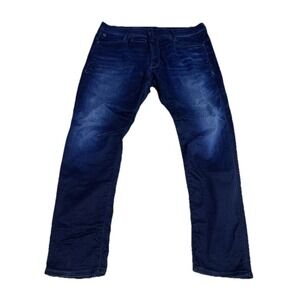 G Star Raw Jeans Mens 36x30 (Fits 36x28) Blue‎ D Staq Slim Fit Dark Wash Stretch